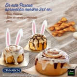 Promoción Uber Eats Cinnabon: 2×1 en Roles clásicos, Bites de canela y chocolate y Stixs