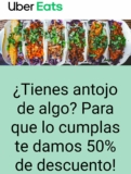 Código Uber Eats 50% de descuento en tu siguiente pedido