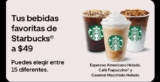 Bebidas Starbucks a $49 en pedidos por Uber Eats