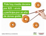 Promoción Uber Eats Krispy Kreme: media docena de donas por $25 + envío Gratis hoy 6 de junio