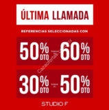 Última Llamada Studio F: Mejora en las rebajas sólo hoy jueves de 10:00 a 15:00 horas