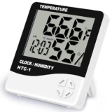 Reloj digital con alarma con termómetro y medidor de humedad baja a su menor precio