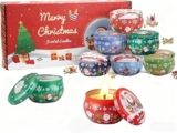 Paquete de 8 Velas aromáticas navideñas bajan de precio