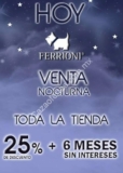 Venta Nocturna Ferrioni viernes 9 y sábado 10 de junio 2017