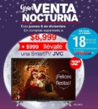 Venta Nocturna Office Max diciembre 2018: pantalla Smart TV JVC por $999 en la compra de $6,999