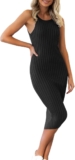 Vestido largo para mujer de tejido acanalado baja a un super precio