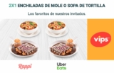 Promoción Vips Cuarentena Coronavirus: 2×1 en sopa de tortilla y enchiladas de mole en servicio a domicilio