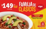 Familia de Clásicos Vips: Platillos a $149 con sopa y bebida de las 13:00 al cierre