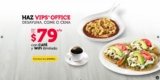 Promoción Vips Office: Desayuno, comida o cena a $79 con café y wifi ilimitados
