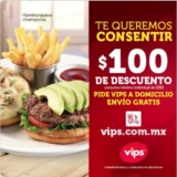 Cupones Vips de 20% de descuento o $100 pesos de descuento a domicilio y envío gratis