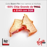 Promoción Virgin Mobile Buen Fin 2017: 50% de descuento en chip Grande