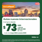 Venta Flash Viva Aerobus: Nuevas rutas internacionales desde 73 dólares + TUA