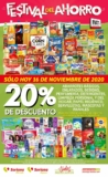 Folleto Soriana Mercado Festival del Ahorro 16 de noviembre 2020: 20% en abarrotes, 3×2 y más