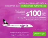 Promo Volaris 100 Aviones: vuelos desde $100 pesos + TUA