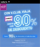 Hasta 90% de descuento en todos los vuelos para miembros V.Club de Volaris