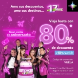 Promoción de Aniversario Volaris: Hasta 80% de descuento + 10% adicional con V Club