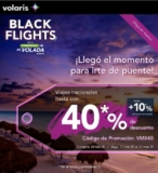 Promoción Volaris Black Flights: hasta 40% de descuento + 10% adicional en vuelos nacionales