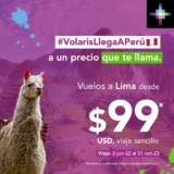 Promoción Volaris Llega a Perú nueva ruta: Vuelos a Lima desde $99 dólares