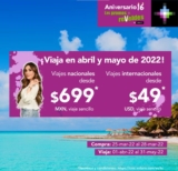 Nueva promo Revelde Volaris: Viajes nacionales desde $699 e internacionales desde $49 USD