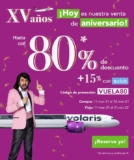 Volaris Venta XV Aniversario: hasta 80% de descuento + 15% adicional