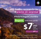 Promoción Volaris Nueva Ruta: Vuelos a Bogotá desde $7 dólares viaje sencillo (precio total desde $89 USD)
