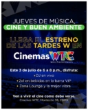 Tardes W en Cinemas WTC: 2×1 en bebidas y más los jueves