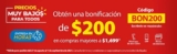 Código Walmart de $200 de bonificación en compras de $1,699