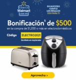 Código Cumple Walmart de $500 de bonificación en electrodomésticos en tienda en línea