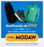 Cupón Walmart $150 de descuento ropa, calzado y accesorios