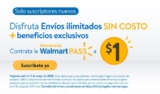 Membresía Walmart Pass para envíos Gratis ilimitados a solo $1 peso