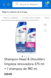 2 shampoos Head & Shoulders a $20 pesos en Walmart