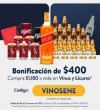 Cupón Walmart de $400 de descuento en vinos y licores