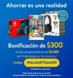 Cupón Walmart $300 de descuento en compras de $3,500 en videojuegos