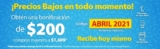 Código Walmart Super $200 de descuento en pedidos de $1,699 o más