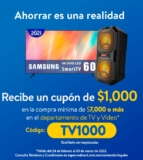 Cupón Walmart de $1,000 de bonificación en pantallas y video