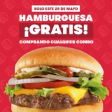 Promoción Wendy’s Día de la Hamburguesa: Hamburguesa GRATIS en la compra de un combo