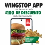 Cupón Wingstop de $100 de descuento en tu primer pedido en la app