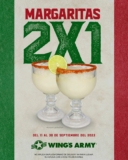 2×1 en margaritas en Wings Army durante septiembre