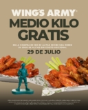 Día de la Alita Wings Army: Medio kilo de Alitas Gratis en la compra de 1 kilo el 29 de julio