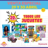 Venta Especial de Juguetes en Del Sol y Woolworth este 29 y 30 de abril