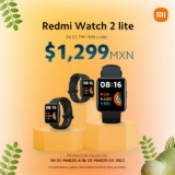Smartwatch Redmi Watch 2 Lite a $1,299 sólo este fin de semana