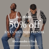 En Abercrombie & Fitch segundo a mitad de precio en jeans