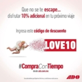 Código ADO San Valentín de 10% de descuento en viajes de autobús este fin de semana