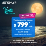 Venta Nocturna Aeromar: Vuelos sencillos desde $799 con impuestos incluidos