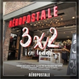 En Aéropostale 3×2 en toda la tienda del 17 al 20 de octubre