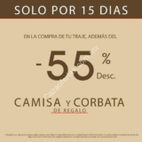 Camisa y corbata GRATIS y 55% de descuento en la compra de tu traje en Aldo Conti
