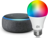53% de descuento en bocina inteligente Alexa Echo Dot + foco inteligente de colores por $599