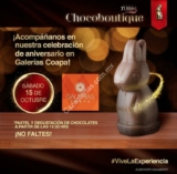 Promoción de Aniversario Chocoboutique Turín Galerías Coapa: Degustación de chocolate y pastel gratis hoy sábado