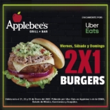 En Applebees 2×1 en hamburguesas en pedidos por Uber Eats