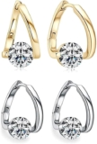2 pares de aretes de germanio con brillantes bajan a un excelente precio